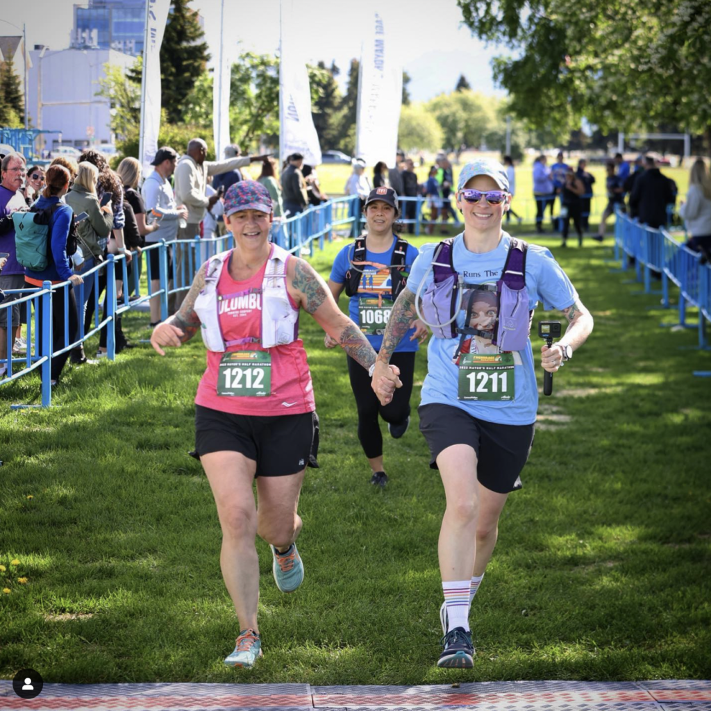 Sarah and her wife running toward the future