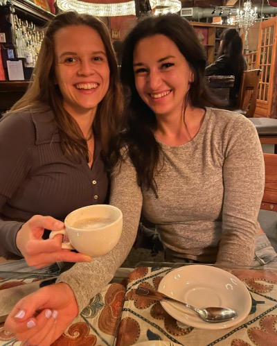 Alex (aka Rachel Alexandra) with fiance and fellow goal-crusher Mallory.